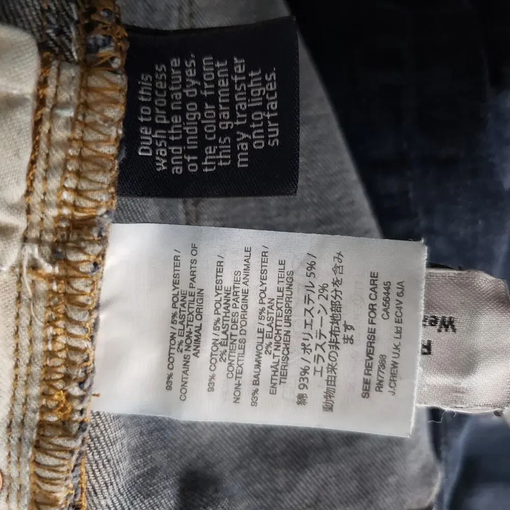 J. Crew Blue Denim Lookout High Rise Toothpick Skinny Jeans Women's Size 30